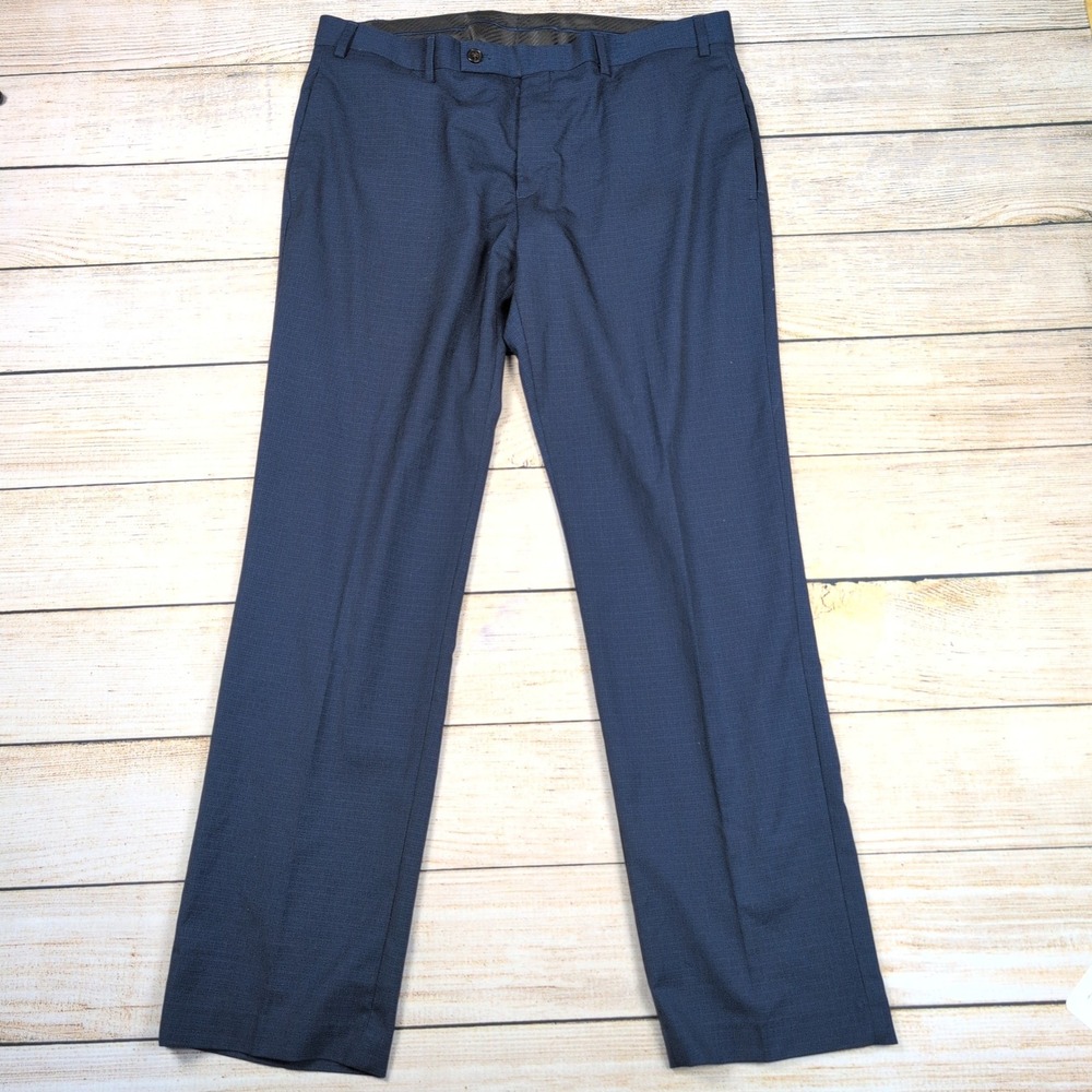 Lauren Ralph Lauren Black Label Mens Dress Pants Blue Patterned Modern Fit 36x30